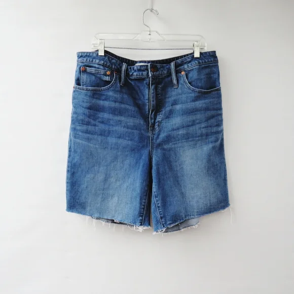 Madewell High Rise Denim Mid Length Shorts Size 33 - Picture 2 of 14